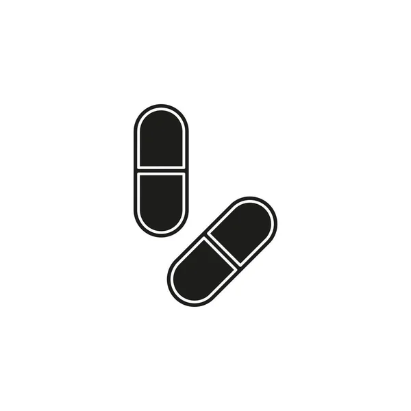 Píldoras Médicas Icono Icono Medicina Tableta Salud Símbolo Droga Cápsula — Archivo Imágenes Vectoriales