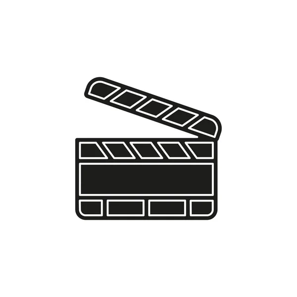 Filmschiefer Vektor Clip Play Taste Symbol Filmmedien Symbol Video Ansehen — Stockvektor
