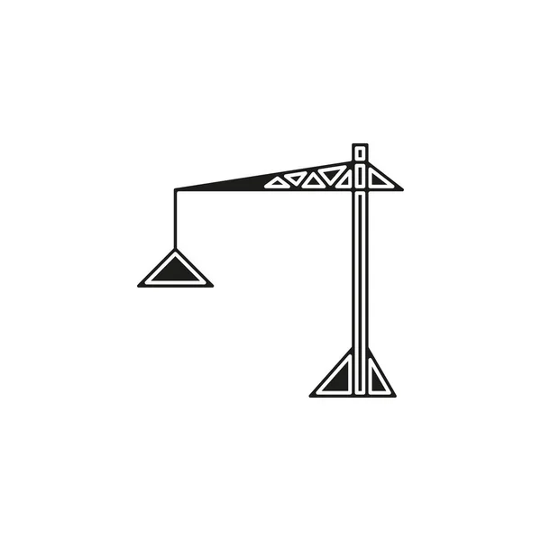 起重机图标 矢量施工起重机 建筑施工符号 平面象形图 简单的图标 — 图库矢量图片