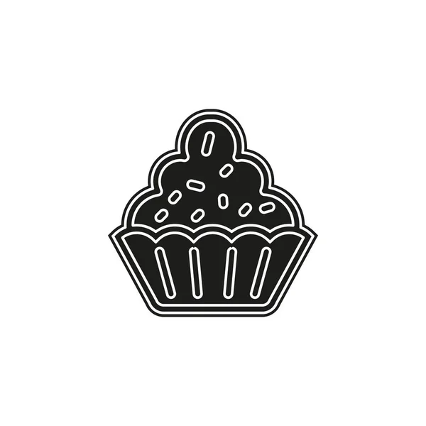 Muffin Cupcake Illüstrasyon Vektör Tatlı Lezzetli Tatlı Ekmek Sembolü Düz — Stok Vektör
