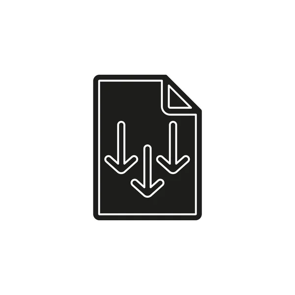 ベクトル ダウンロード ファイル ファイルのドキュメントのシンボル アイコン ドキュメント矢印イラスト フラット ピクトグラム シンプルなアイコン — ストックベクタ
