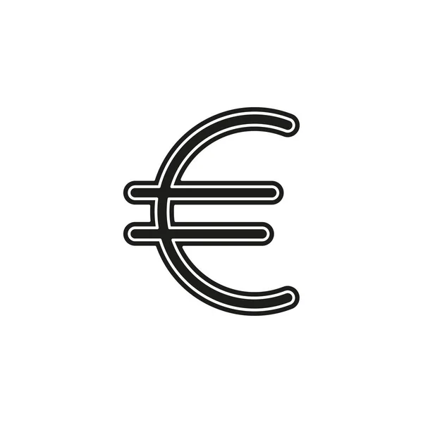 Знак Евро Символ Валюты Символ Денег Векторная Иллюстрация Наличными Плоская — стоковый вектор