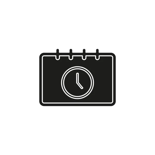 Terminkalender Uhrzeit Und Uhrzeit Tageskalender Flaches Piktogramm Einfaches Symbol — Stockvektor
