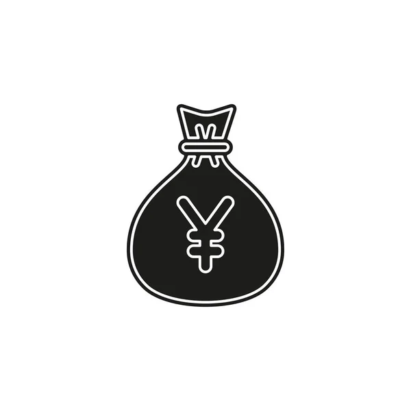 Ilustración Bolsa Dinero Yen Vector Yen Símbolo Bolsa Dinero Aislado — Archivo Imágenes Vectoriales