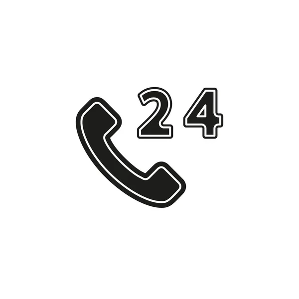 Call Center 24H Icona Dell Aiuto Icona Del Supporto Tecnico — Vettoriale Stock
