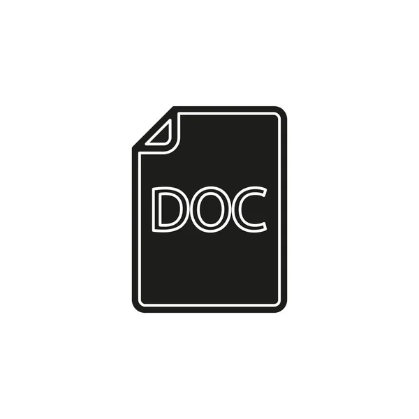 Ícone Documento Download Doc Símbolo Formato Arquivo Vetorial Pictograma Plano — Vetor de Stock