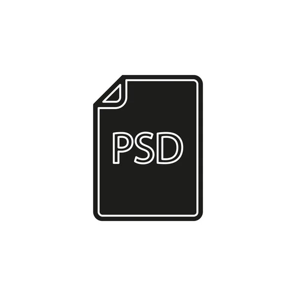 Töltse Psd Dokumentum Ikon Vektoros Fájl Formátumban Szimbólum Lapos Piktogram — Stock Vector