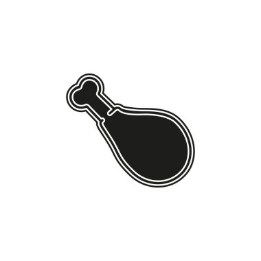 Kızartma tavuk ya da hindi - akşam yemeği yemek, Restoran pişmiş tavuk - kümes hayvanları illüstrasyon. Düz piktogram - basit simgesi