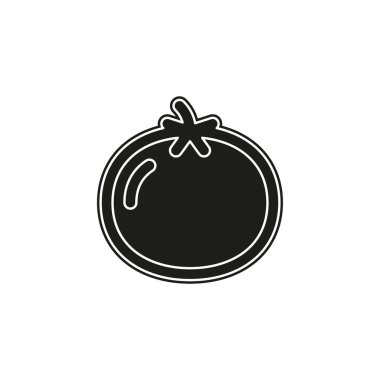 vektör domates illüstrasyon, Vejetaryen beslenme sembolü - taze, sağlıklı ve organik. Düz piktogram - basit simgesi