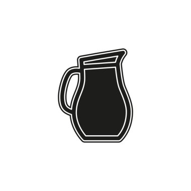 vektör cam kavanoz illüstrasyon, izole cam kap. Düz piktogram - basit simgesi