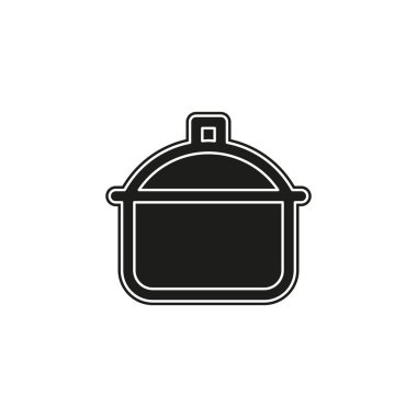 tencereye - vektör mutfak malzemesi, mutfak eşyaları illüstrasyon yemek yiyecek. Düz piktogram - basit simgesi