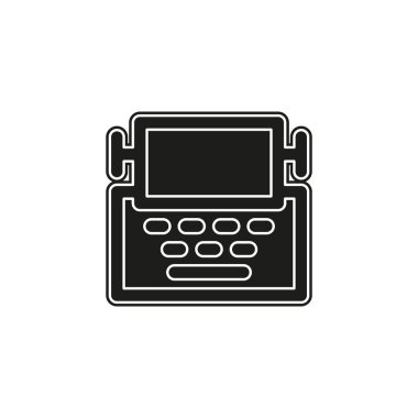 Daktilo makinesi simgesini - tipi mektup Makinası - klavye typeing simgesi. Düz piktogram - basit simgesi