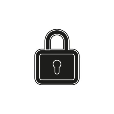 simge - vektör asma kilit - güvenlik işareti - Emanet sembolü, güvenli web illüstrasyon kilitleyin. Düz piktogram - basit simgesi