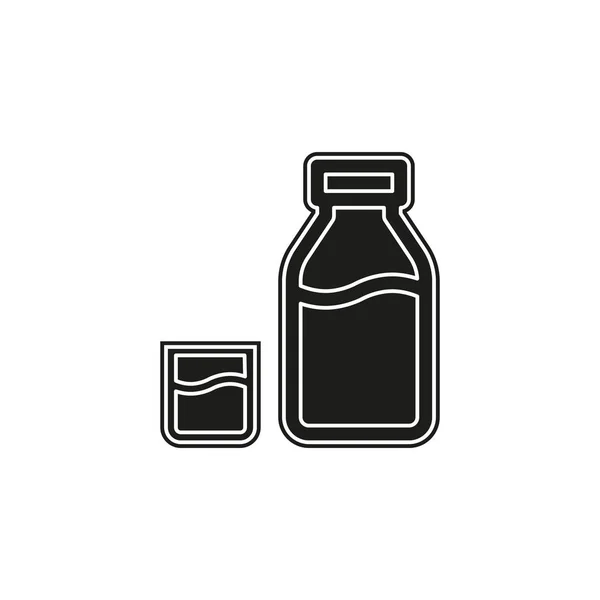 Vektor Milchflasche Und Glas Illustration Getränk Symbol Gesunde Ernährung Ernährung — Stockvektor