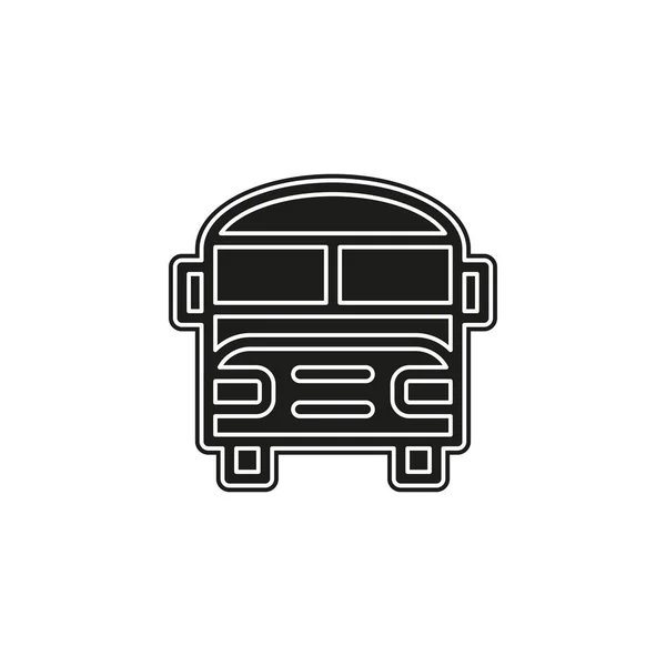 Icono Del Autobús Escolar Vehículo Transporte Vectorial Pictograma Plano Icono — Vector de stock
