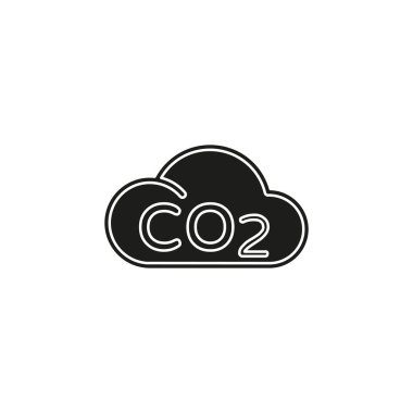 CO2 bulut vektör ikonu - doğal ekoloji, temiz çevre işareti - ekolojik. Düz resim - basit simge