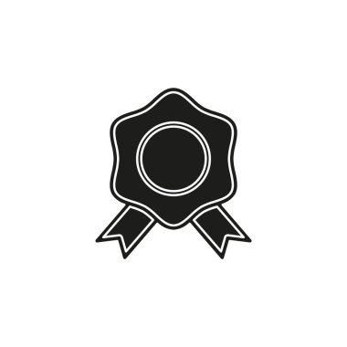 Sertifika mührü ikonu - vektör ödülü rozeti, sertifika ikonu - garanti şeridi sembolü - kalite garantisi işareti. Düz resim - basit simge