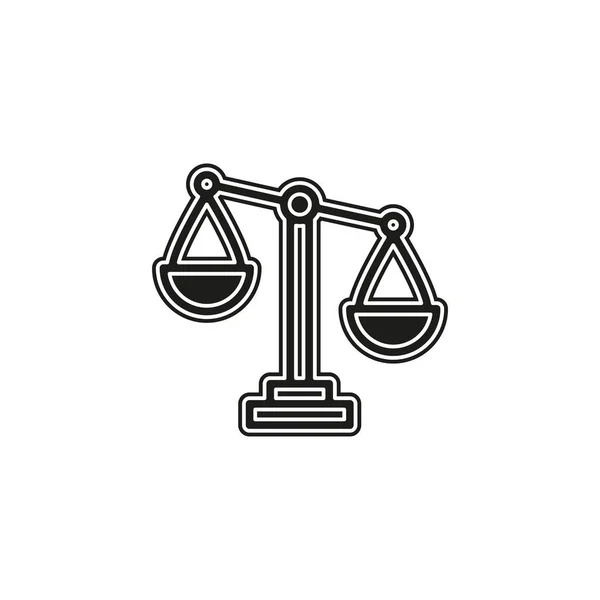 Icono Escala Equilibrio Símbolo Equilibrio Vector Signo Justicia Pictograma Plano — Archivo Imágenes Vectoriales