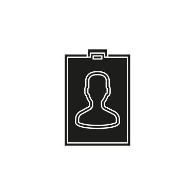 kimlik kartları simgesi - vektör ad etiketi - kimlik rozet sembol. Düz piktogram - basit simgesi