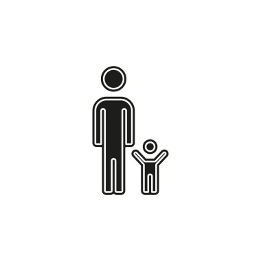 Baba ve çocuk, aile düz vektör ikonu. Düz resim - basit simge