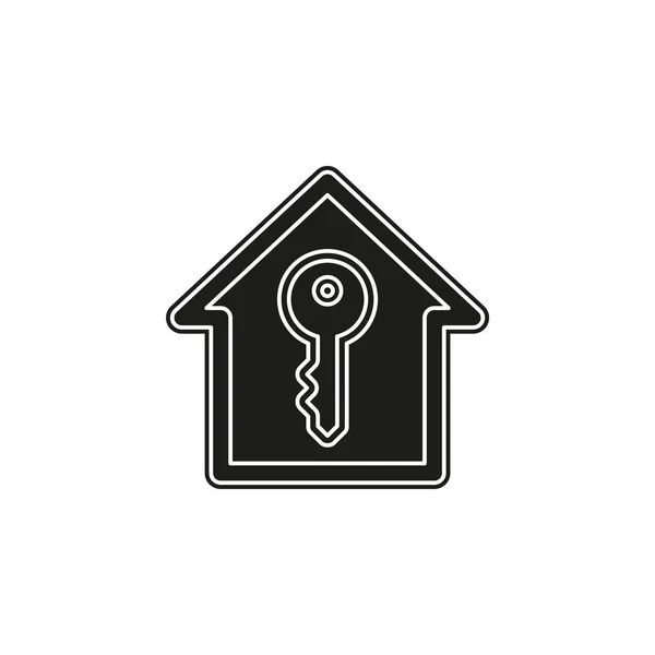 Ikona Klucza Domowego Wektor Odblokował Dom Ilustracja Nieruchomości Hipotecznych Piktogram — Wektor stockowy
