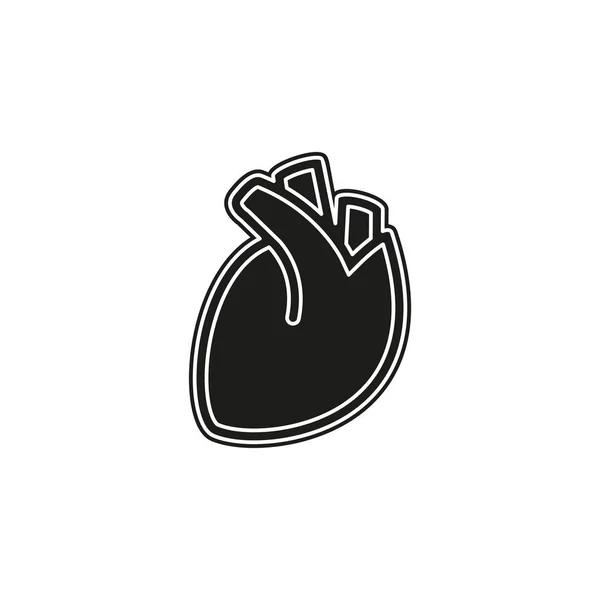 Vektor Emberi Szív Illusztráció Orvosi Anatómia Ikon Lapos Piktogram Egyszerű — Stock Vector