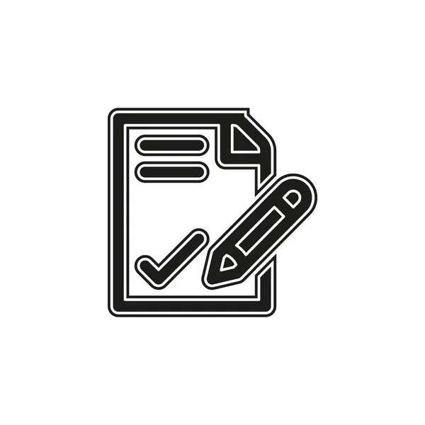 Vektorszerződés Illusztráció Üzleti Megállapodás Aláírása Irodai Ikon Lapos Piktogram Egyszerű — Stock Vector