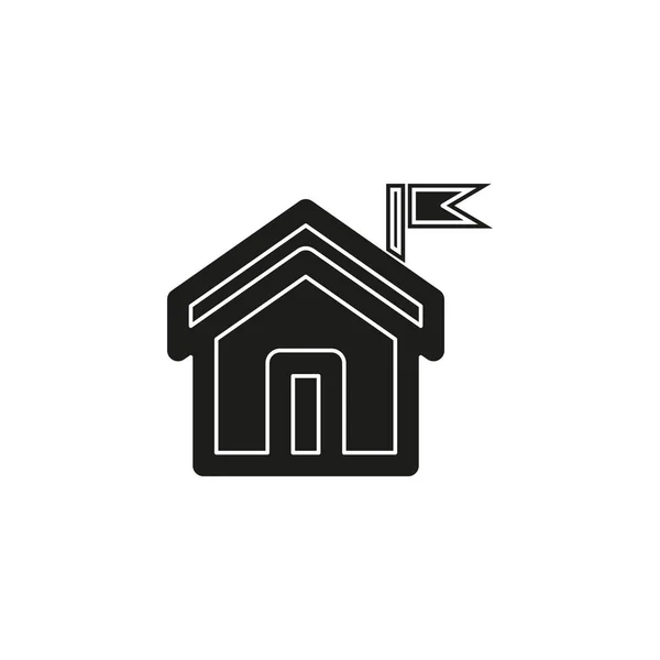 Icona Della Casa Vettore Immobiliare Casa Simbolo Residenziale Pittogramma Piatto — Vettoriale Stock