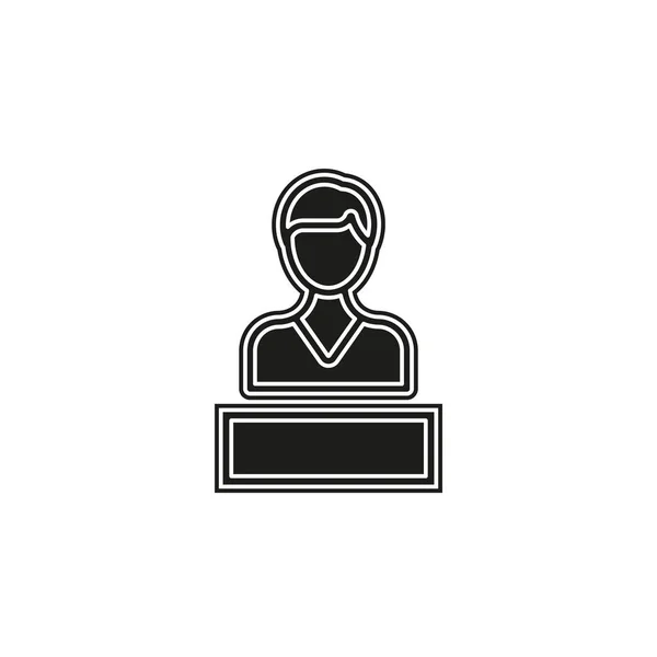 Икона Кассира Иллюстрация Кассира Супермаркета Иконка Клиента Плоская Пиктограмма Простая — стоковый вектор