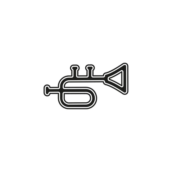 Trompeten Ikone Musikinstrument Jazz Ikone Flaches Piktogramm Einfaches Symbol lizenzfreie Stockillustrationen