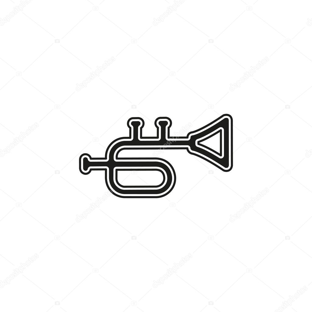 trumpet icon - music instrument - jazz music icon. Flat pictogram - simple icon