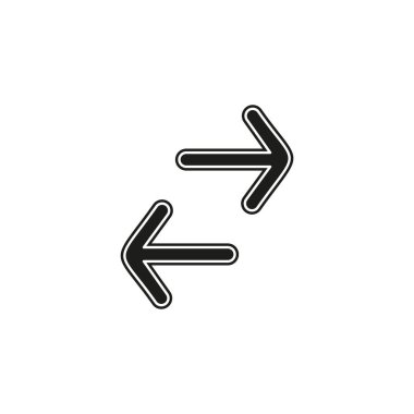 Ticari şirket için logo değiş tokuşu. Basit Değişim logosu tasarımı. Şirket kimlik konsepti. Aksesuar koleksiyonundan yaratıcı takas simgesi. Düz resim - basit simge