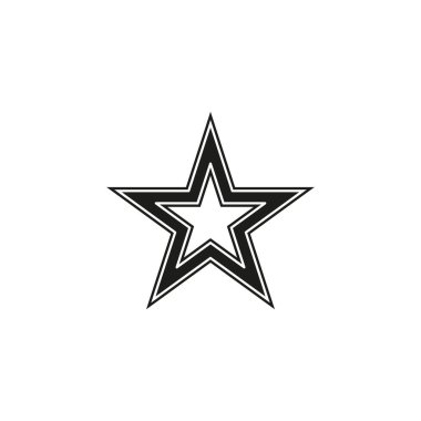 Yıldız simgesi vektörü. Klasik rütbe izole edildi. Moda, düz favori tasarım. Yıldız web sitesi fotoğrafı, mobil uygulama. Logo çizimi. Düz resim - basit simge