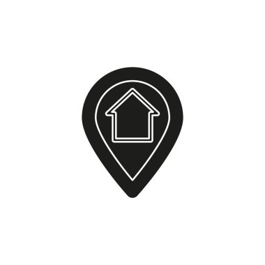 ev gps - harita işaretçi, harita PIN simgesi - ok pin, pusula konumu vektör. Düz piktogram - basit simgesi