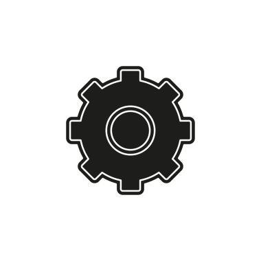 Vites ayarları simgesi - dişli dişli dişli mekanizma vektör ayarları simgesi. Düz resim - basit simge