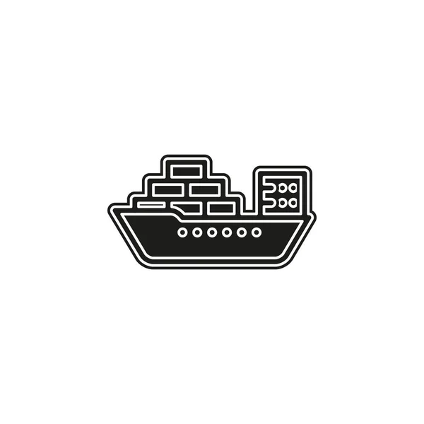 Vector Shipping Boat Illustration Travel Icon Cruise Boat Symbol Flat — Stock Vector