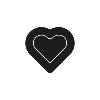 kalp aşk simgesi - vektör kalp illüstrasyon izole Sevgililer günü romantik kavramı. Düz piktogram - basit simgesi