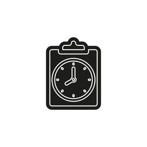 Document Clock Icon Vector Questionnaire Illustration Office Checklist Icon Report — Stock Vector