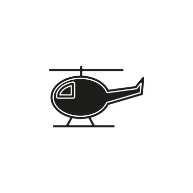 Helikopter ikonu, vektör helikopter, helikopter havayolu taşımacılığı. Düz resim - basit simge
