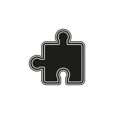 Vektör bulmaca çizimi - yapboz sembolü, takım çalışması veya çözüm konsepti. Düz resim - basit simge
