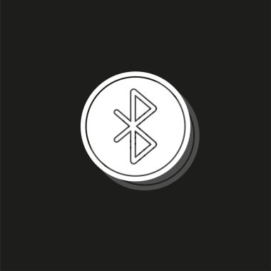 Basit Bluetooth. Beyaz düz sembol siyah - basit simgesi