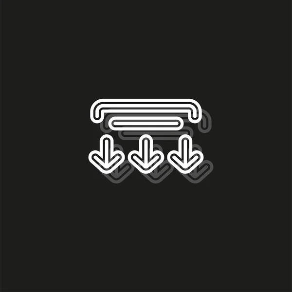 Einfacher Download Weißes Flaches Piktogramm Auf Schwarz Einfaches Symbol — Stockvektor