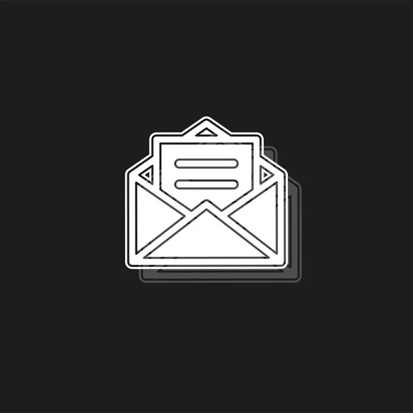 Простая Открытая Почта Белая Плоская Пиктограмма Черном Простая Икона — стоковый вектор