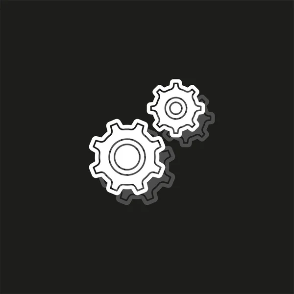 Paramètres Simples Pictogramme Plat Blanc Sur Noir Icône Simple — Image vectorielle