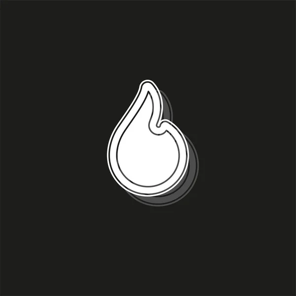 Vector Brand Vlam Vuur Teken Hete Branden Symbool Geïsoleerd Witte — Stockvector