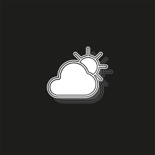 Weather Forecast Icon Seasons Clouds White Flat Pictogram Black Simple — Stock Vector