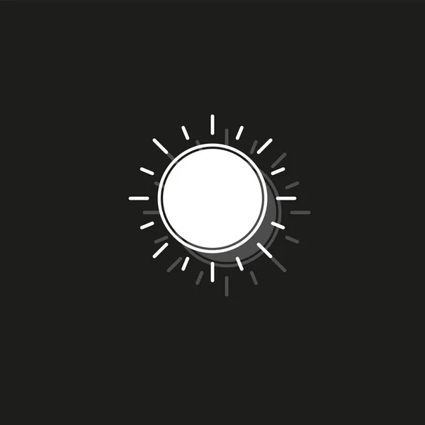 Signo Sol Icono Vector Luz Solar Brillante Soleado Pictograma Plano — Archivo Imágenes Vectoriales