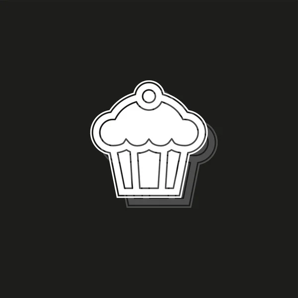 Muffin Cupcake Ilustración Postre Vectorial Delicioso Dulce Símbolo Panadería Pictograma — Vector de stock