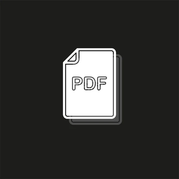 Pdf 文档图标 矢量文件格式符号 黑色上的白色扁平象形文字 简单的图标 — 图库矢量图片