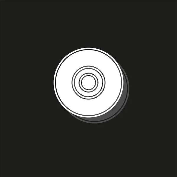 Διάνυσμα Συμπαγής Δίσκος Εικονίδιο Μουσικής Dvd Αποθήκευσης Λευκή Επίπεδη Εικονόγραμμα — Διανυσματικό Αρχείο